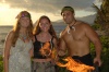 Lauren, Meagan, and a Hot Hawaiin Fire Guy at Paradise Cove