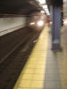 Shadowy NYC Subway in Motion