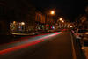 Railroad Street at night in Great Barrington
