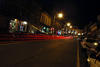 Railroad Street at night in Great Barrington