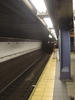 Shadowy NYC Subway in Motion